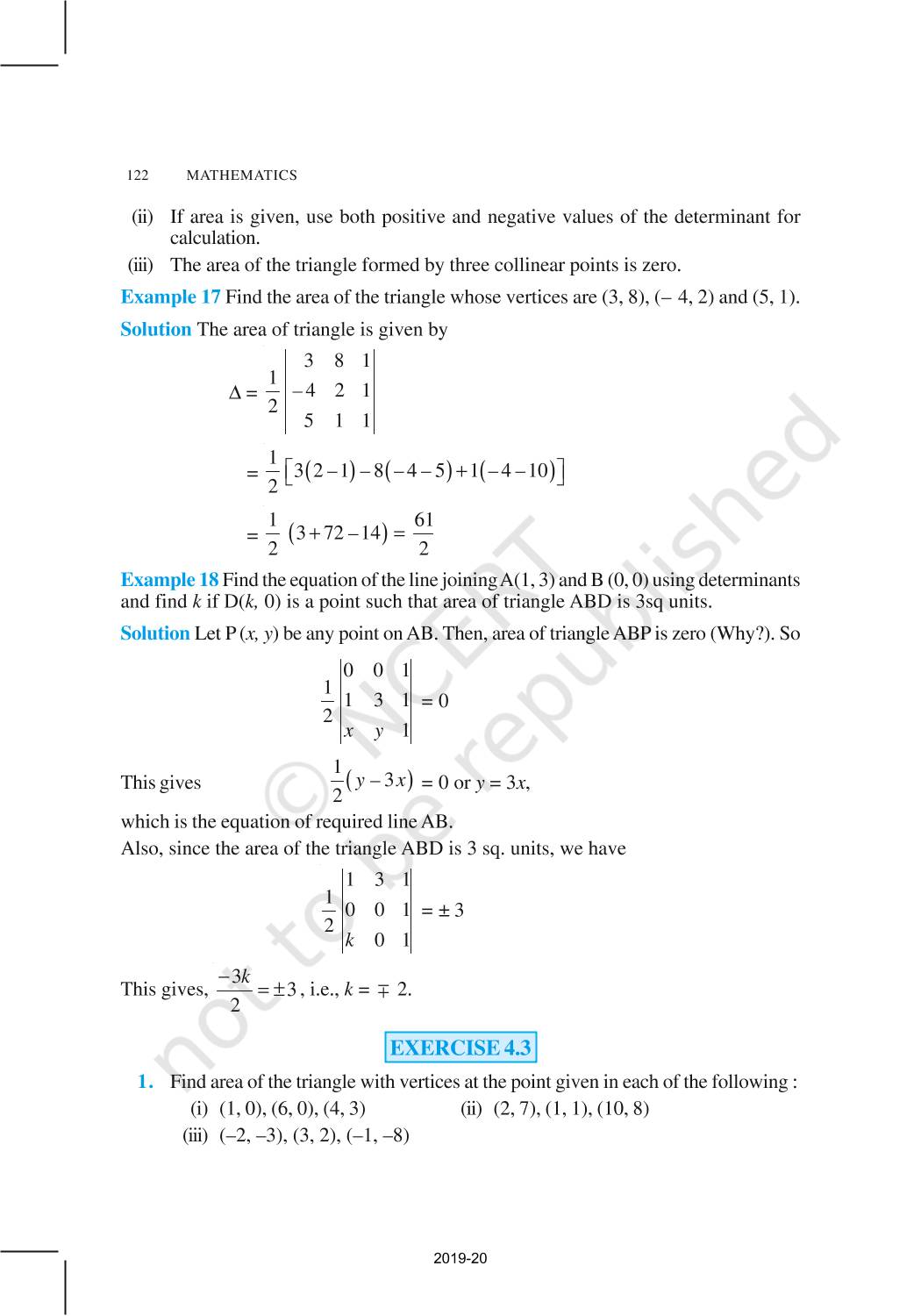 case study questions on determinants class 12